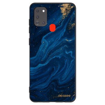Picasee Samsung Galaxy A21s Hülle - Schwarzes Silikon - Blue