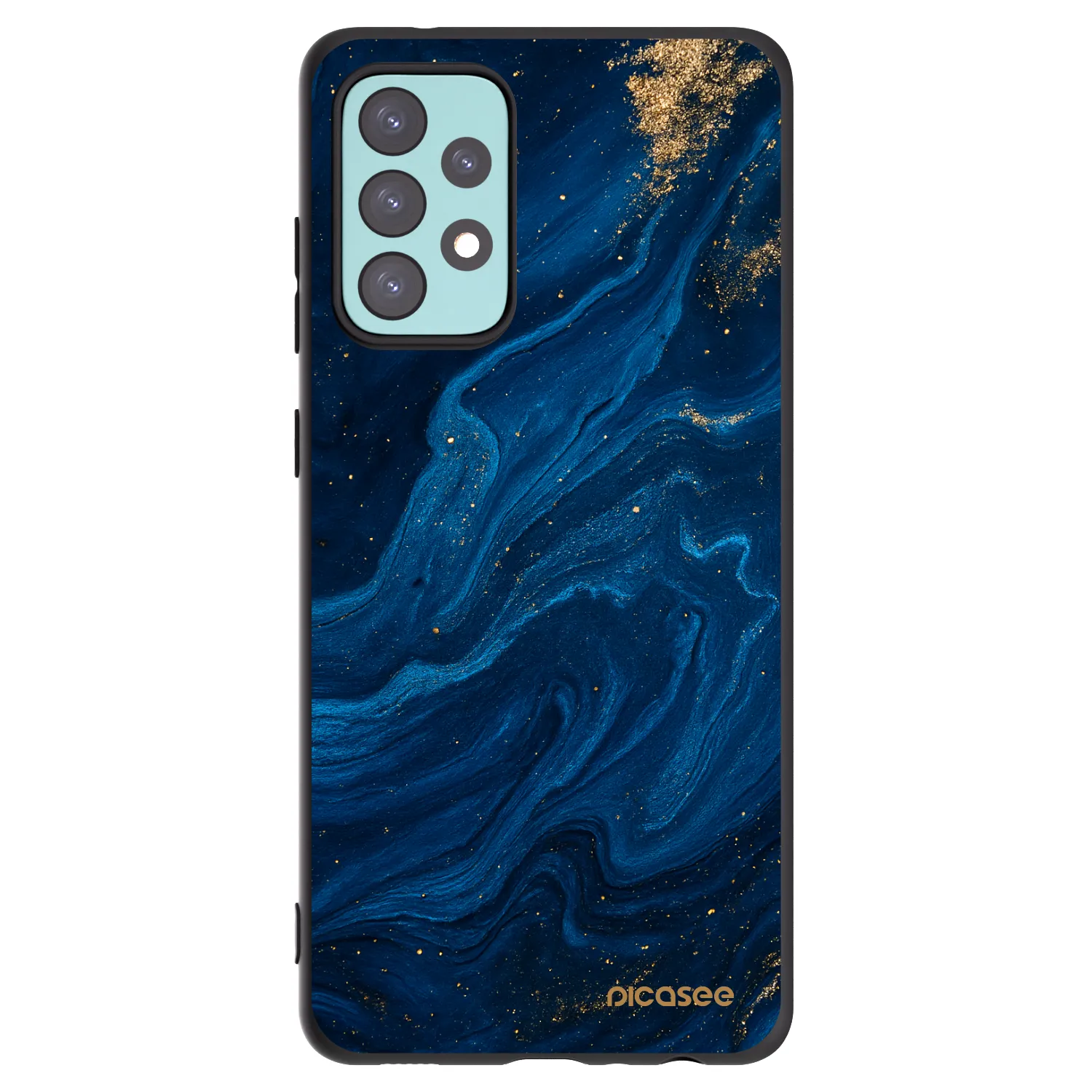 Picasee Samsung Galaxy A72 A725F Hülle - Schwarzes Silikon - Blue