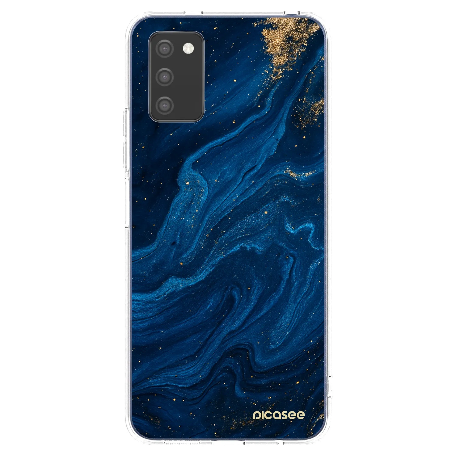 Picasee Samsung Galaxy A03s A037G Hülle - Transparentes Silikon - Blue