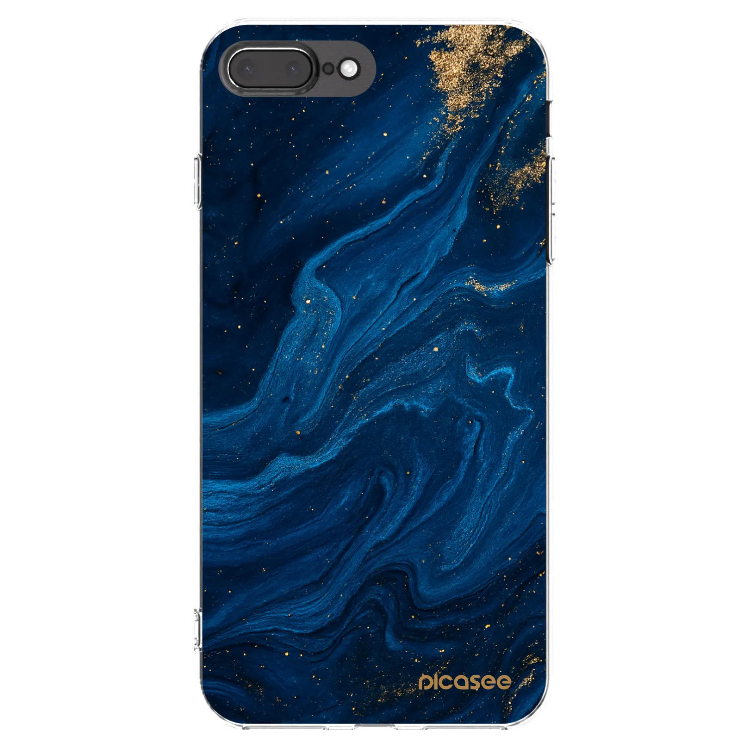 Picasee Apple iPhone 8 Plus Hülle - Transparentes Silikon - Blue
