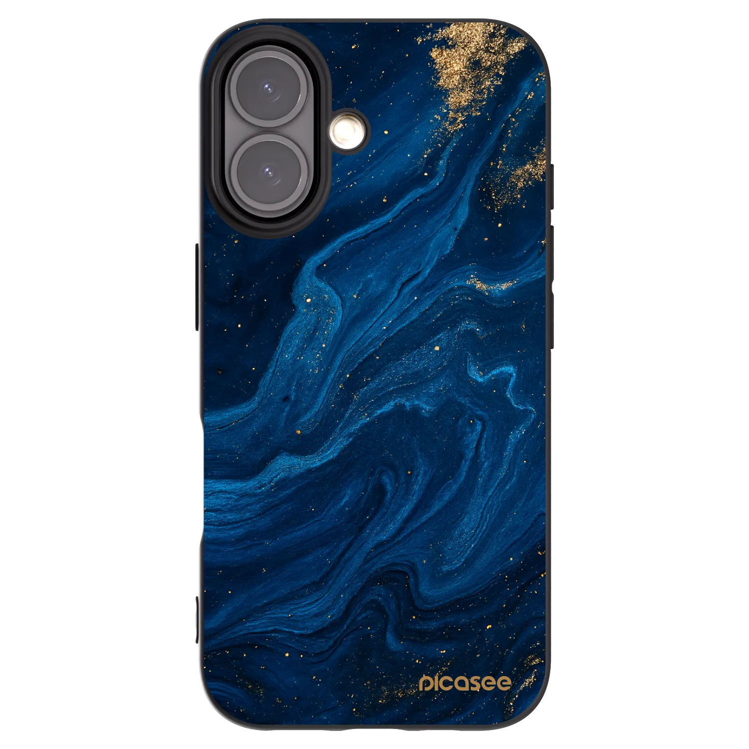 Picasee Apple iPhone 16 Hülle - Schwarzes Silikon - Blue