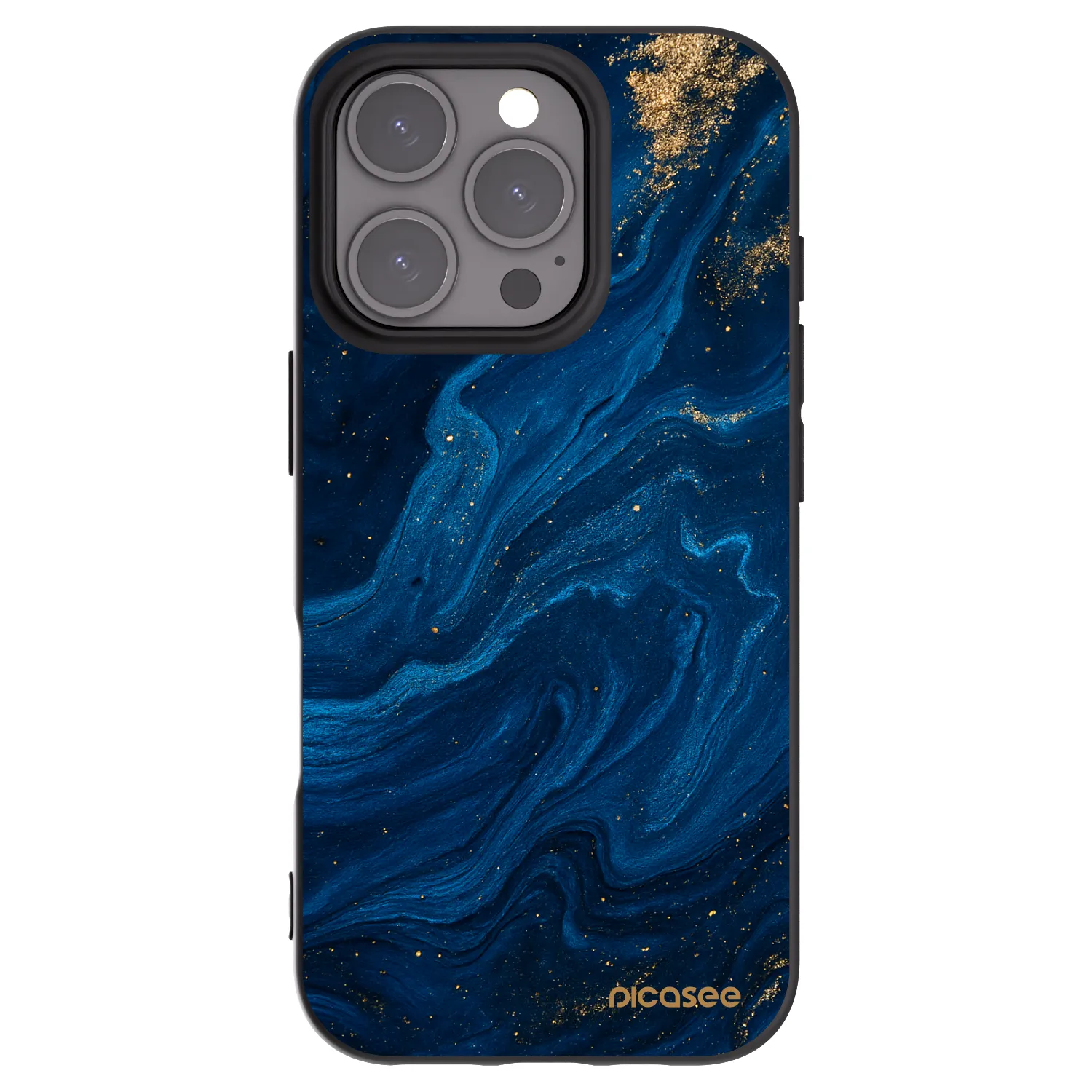 Picasee Apple iPhone 16 Pro Hülle - Schwarzes Silikon - Blue