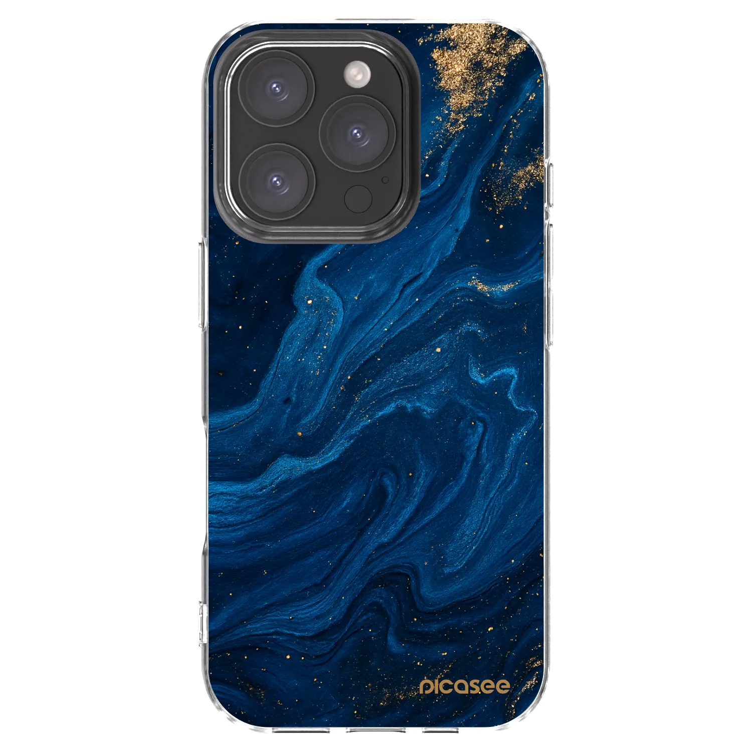 Picasee Apple iPhone 16 Pro Hülle - Transparentes Silikon - Blue