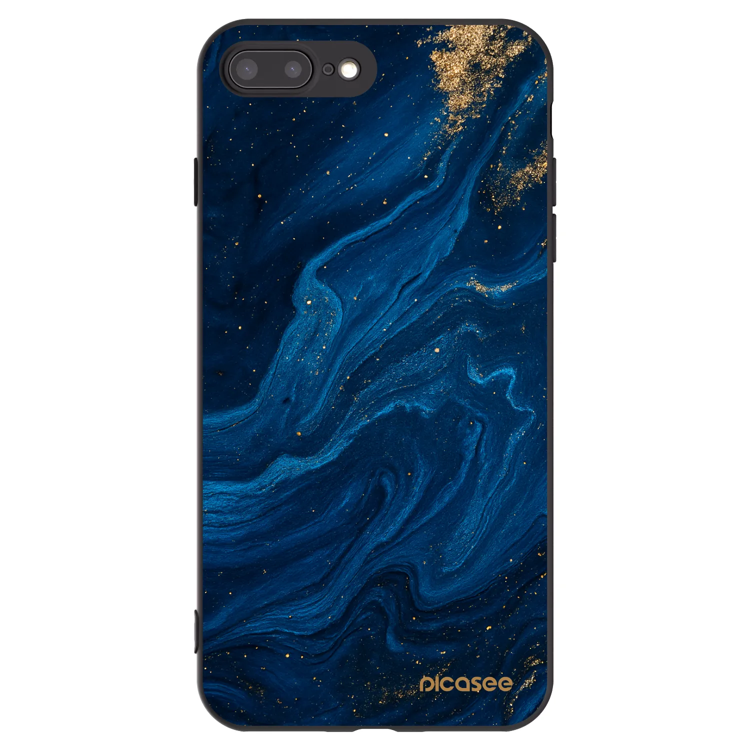 Picasee Apple iPhone 7 Plus Hülle - Schwarzes Silikon - Blue