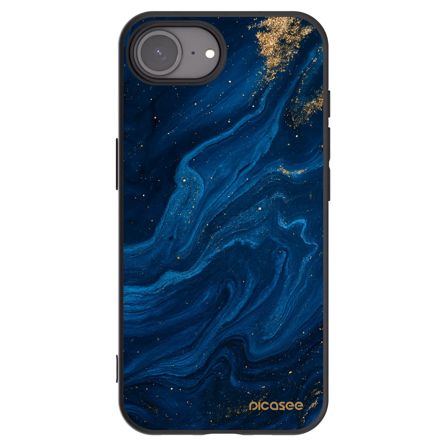 Picasee Apple iPhone 16e Hülle - Schwarzes Silikon - Blue