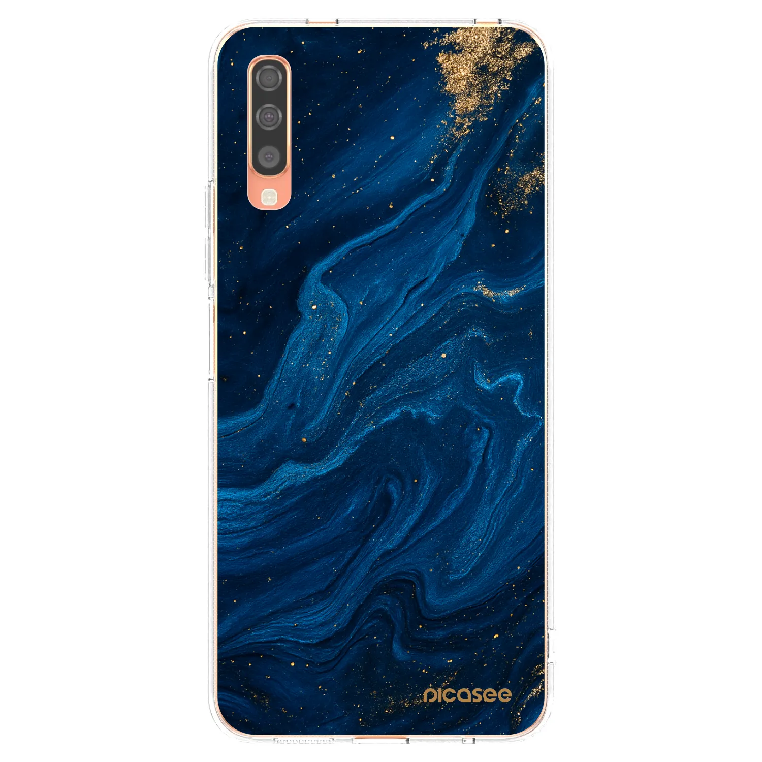 Picasee Samsung Galaxy A70 A705F Hülle - Transparentes Silikon - Blue