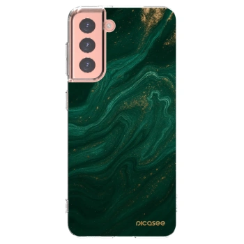 Picasee Samsung Galaxy S21 5G G991B Hülle - Transparentes Silikon - Green