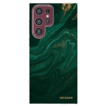 Picasee Samsung Galaxy S22 Ultra 5G Hülle - Transparentes Silikon - Green
