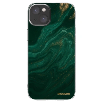 Picasee Apple iPhone 15 Plus Hülle - Transparentes Silikon - Green