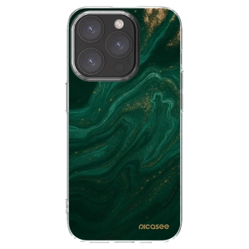 Picasee Apple iPhone 15 Pro Hülle - Transparentes Silikon - Green
