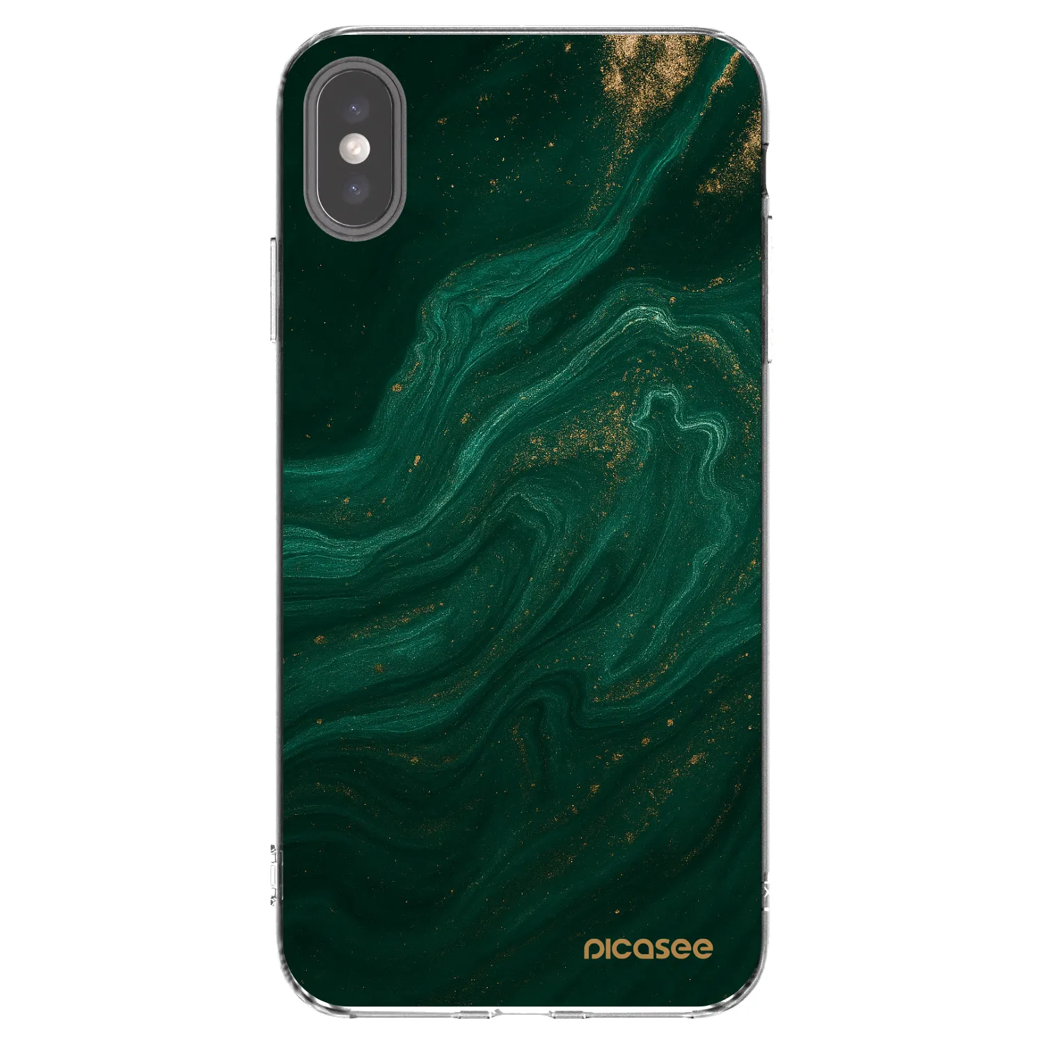 Picasee Apple iPhone XS Max Hülle - Transparentes Silikon - Green