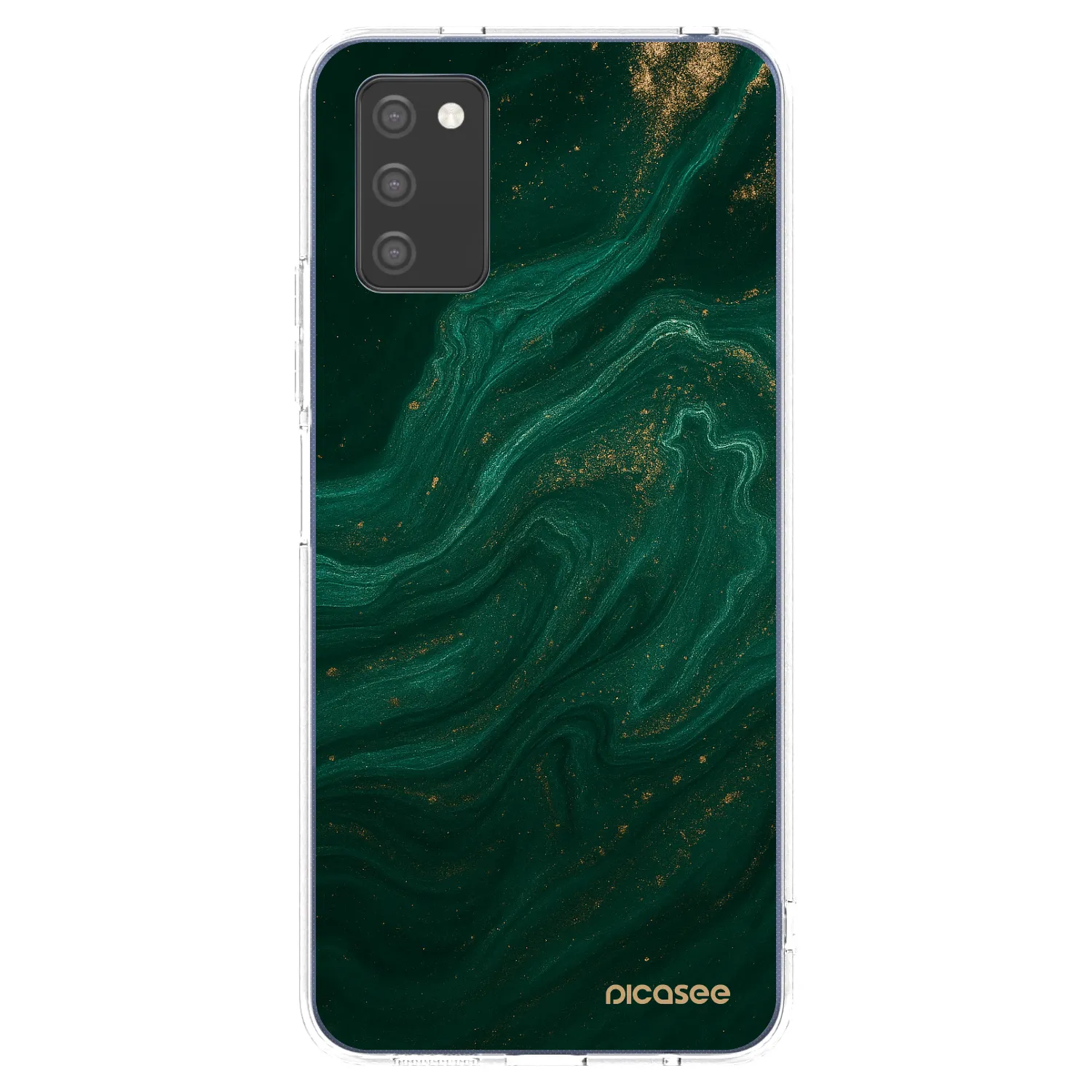 Picasee Samsung Galaxy A03s A037G Hülle - Transparentes Silikon - Green