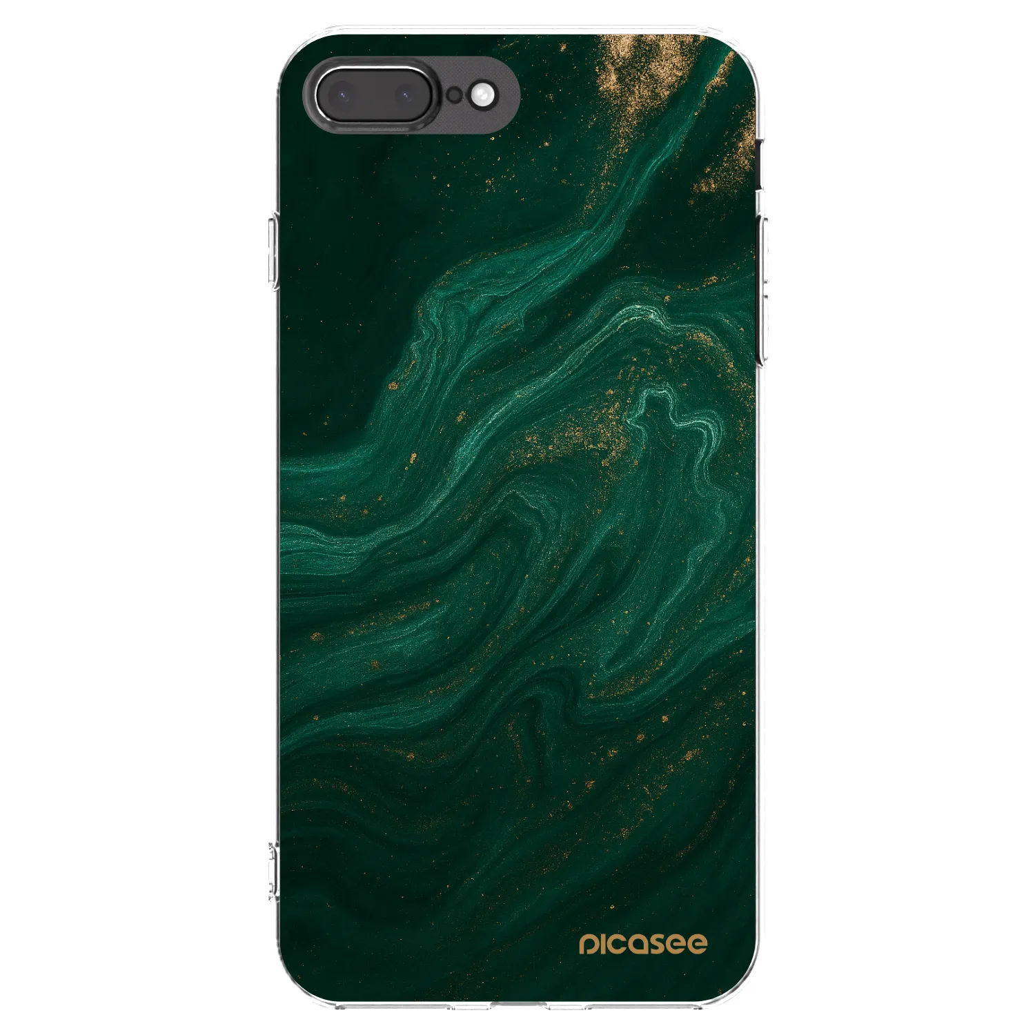 Picasee Apple iPhone 7 Plus Hülle - Transparentes Silikon - Green