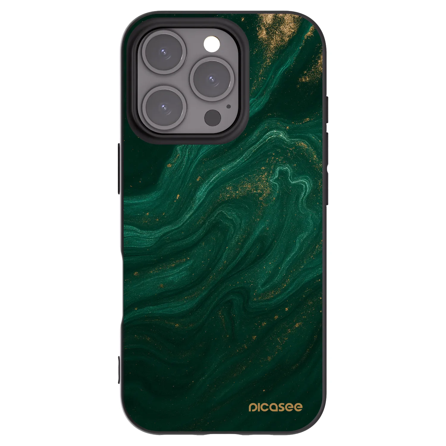 Picasee Apple iPhone 16 Pro Hülle - Schwarzes Silikon - Green