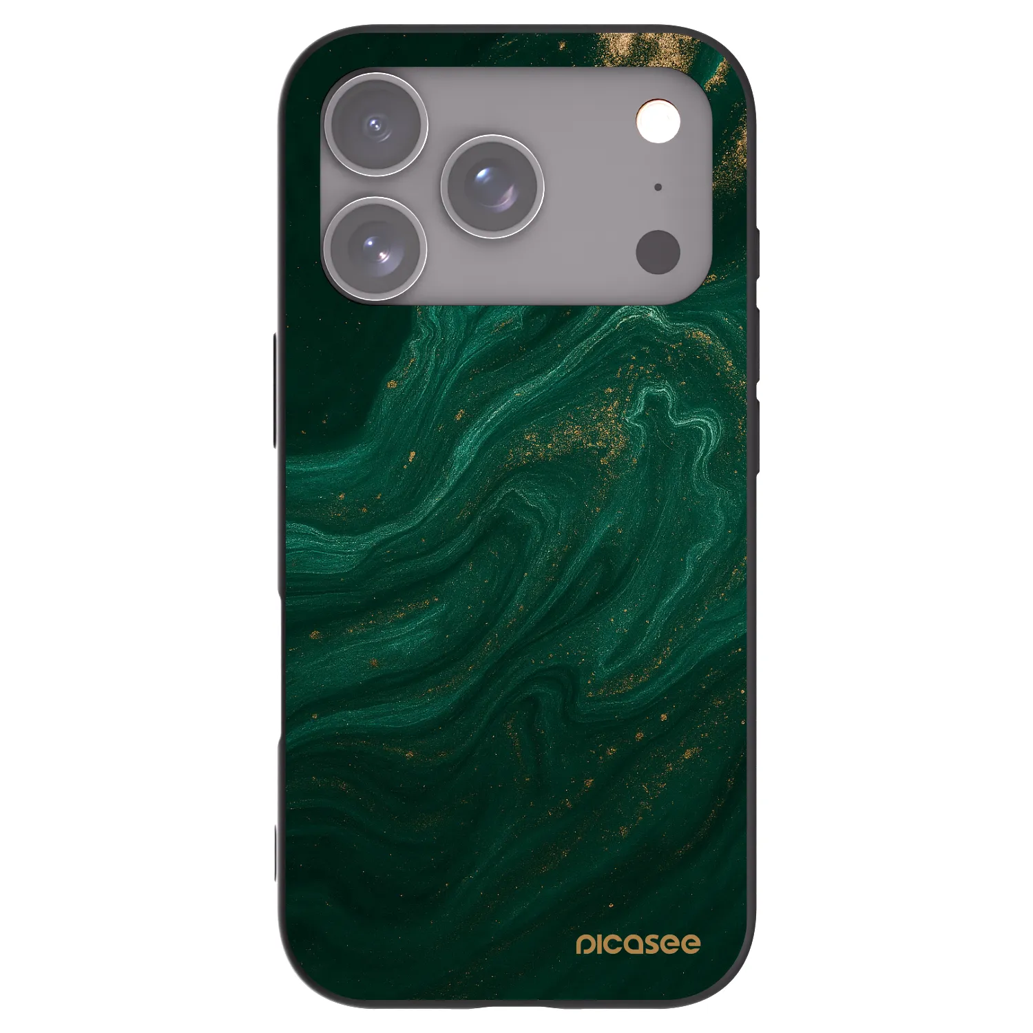 Picasee Apple iPhone 17 Pro Hülle - Schwarzes Silikon - Green