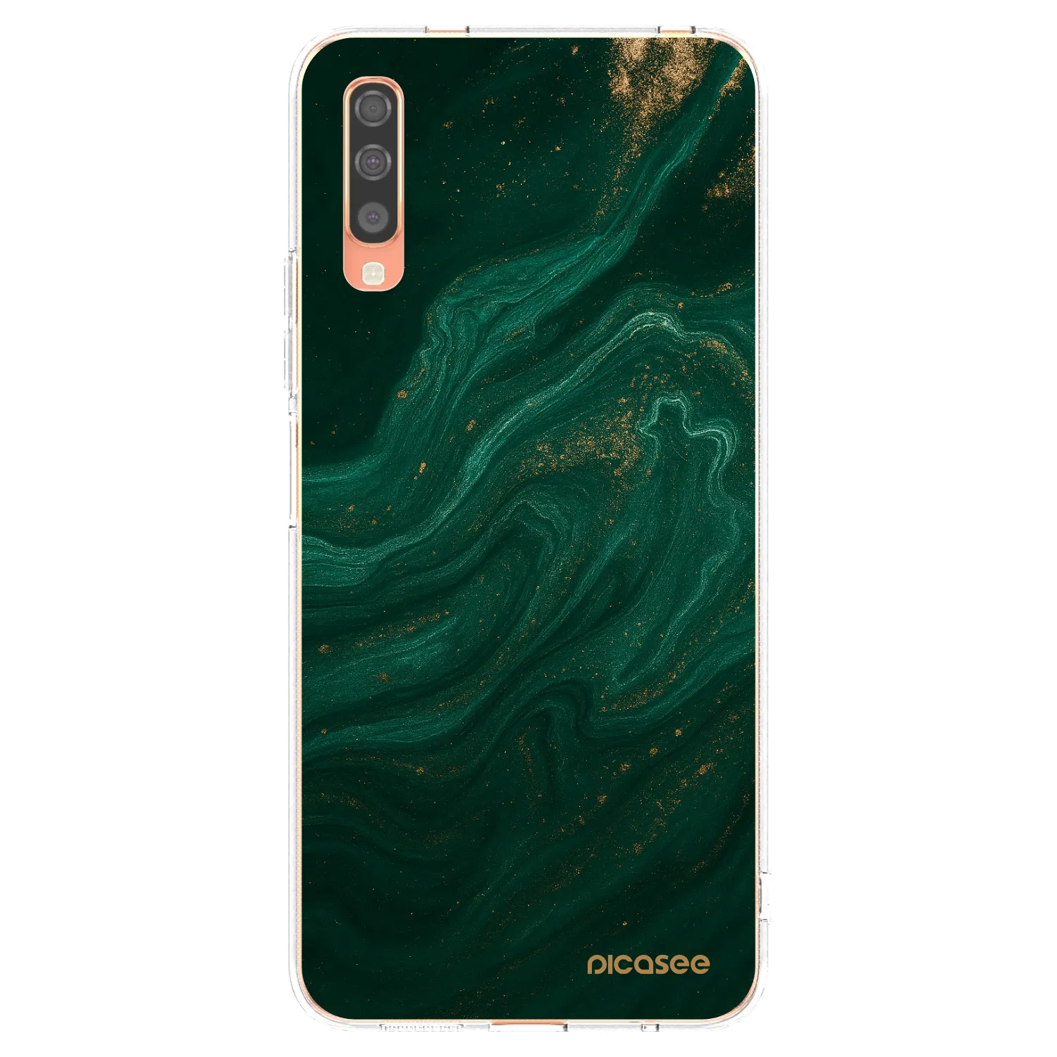 Picasee Samsung Galaxy A70 A705F Hülle - Transparentes Silikon - Green