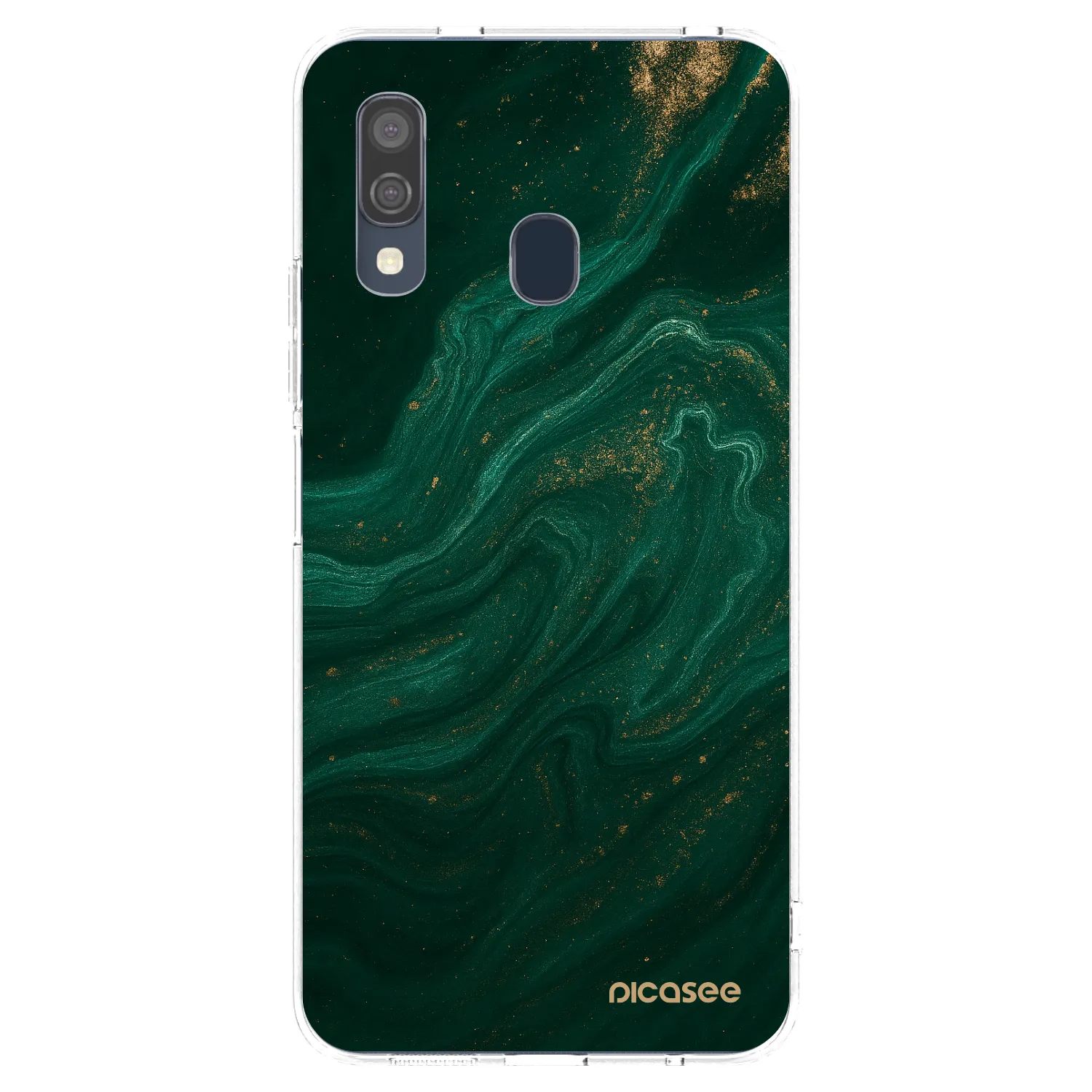 Picasee Samsung Galaxy A40 A405F Hülle - Transparentes Silikon - Green