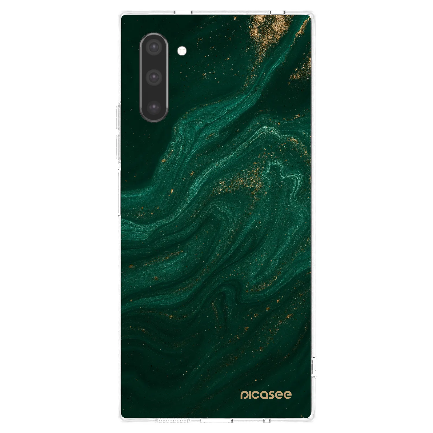 Picasee Samsung Galaxy Note 10 N970F Hülle - Transparentes Silikon - Green