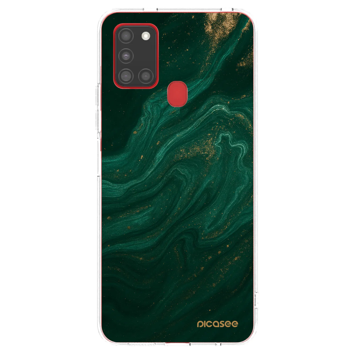 Picasee Samsung Galaxy A21s Hülle - Transparentes Silikon - Green