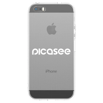 Picasee Apple iPhone 5/5S/SE Hülle - Transparentes Silikon - Picasee - new logo - white