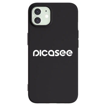 Picasee Apple iPhone 12 Pro Hülle - Schwarzes Silikon - Picasee - new logo - white