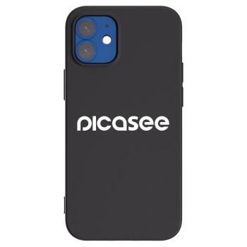 Picasee Apple iPhone 12 mini Hülle - Schwarzes Silikon - Picasee - new logo - white