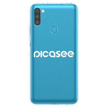Picasee Samsung Galaxy M11 Hülle - Transparentes Silikon - Picasee - new logo - white