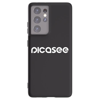 Picasee Samsung Galaxy S21 Ultra 5G G998B Hülle - Schwarzes Silikon - Picasee - new logo - white