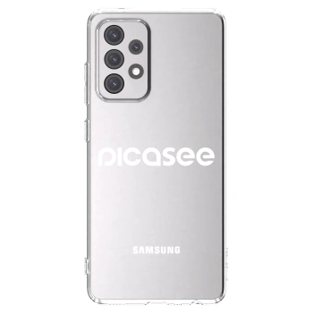Picasee Samsung Galaxy A52 5G A525F Hülle - Transparentes Silikon - Picasee - new logo - white