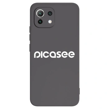 Picasee Xiaomi Mi 11 Lite Hülle - Schwarzes Silikon - Picasee - new logo - white