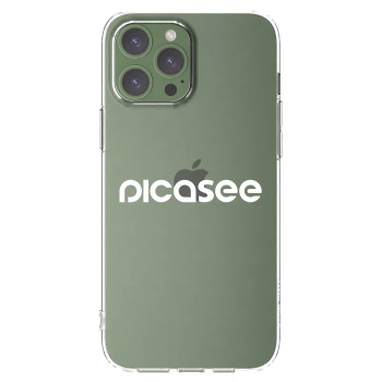 Picasee Apple iPhone 13 Pro Max Hülle - Transparentes Silikon - Picasee - new logo - white