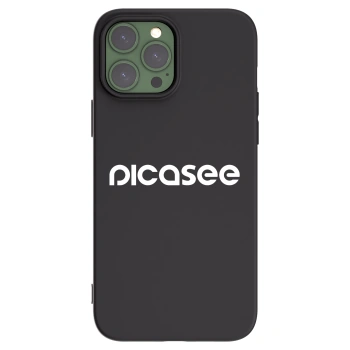 Picasee Apple iPhone 13 Pro Max Hülle - Schwarzes Silikon - Picasee - new logo - white