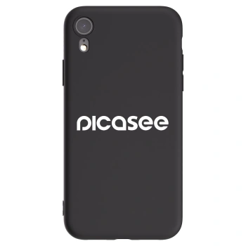 Picasee Apple iPhone XR Hülle - Schwarzes Silikon - Picasee - new logo - white