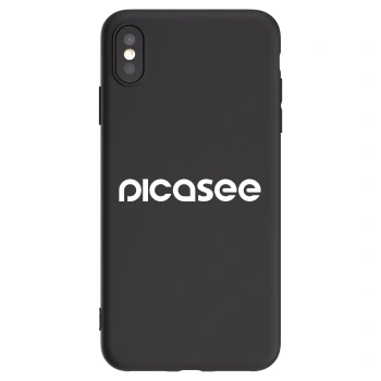 Picasee Apple iPhone XS Max Hülle - Schwarzes Silikon - Picasee - new logo - white