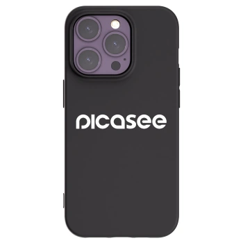 Picasee Apple iPhone 14 Pro Hülle - Schwarzes Silikon - Picasee - new logo - white