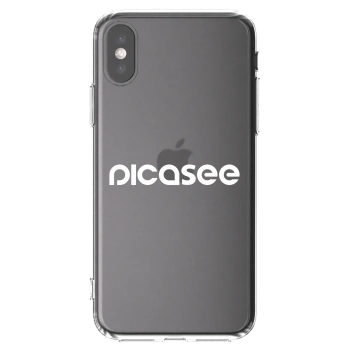 Picasee Apple iPhone X/XS Hülle - Transparentes Silikon - Picasee - new logo - white