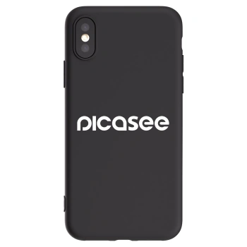 Picasee Apple iPhone X/XS Hülle - Schwarzes Silikon - Picasee - new logo - white