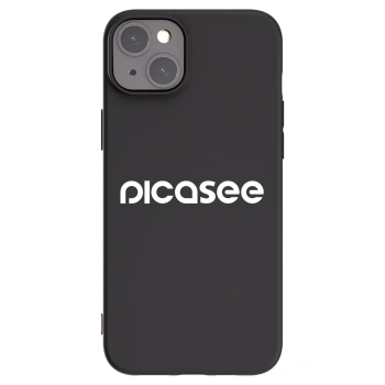 Picasee Apple iPhone 15 Plus Hülle - Schwarzes Silikon - Picasee - new logo - white