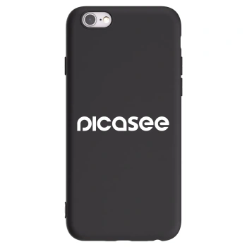 Picasee Apple iPhone 6/6S Hülle - Schwarzes Silikon - Picasee - new logo - white