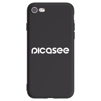 Picasee Apple iPhone 7 Hülle - Schwarzes Silikon - Picasee - new logo - white