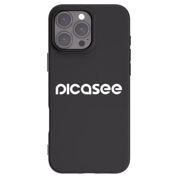 Picasee Apple iPhone 16 Pro Max Hülle - Schwarzes Silikon - Picasee - new logo - white