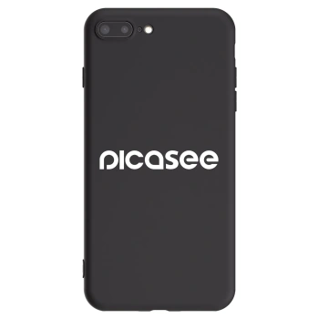 Picasee Apple iPhone 8 Plus Hülle - Schwarzes Silikon - Picasee - new logo - white