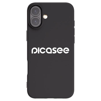 Picasee Apple iPhone 16 Plus Hülle - Schwarzes Silikon - Picasee - new logo - white