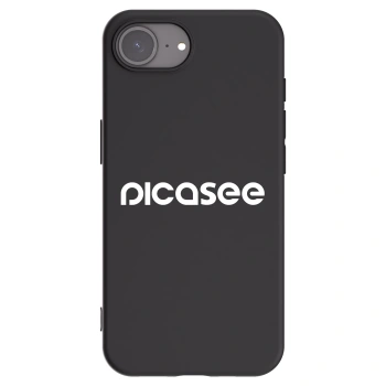 Picasee Apple iPhone 16e Hülle - Schwarzes Silikon - Picasee - new logo - white