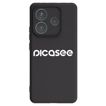 Picasee Xiaomi Redmi Note 14 5G Hülle - Schwarzes Silikon - Picasee - new logo - white