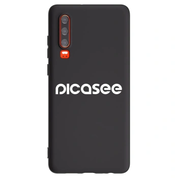 Picasee Huawei P30 Hülle - Schwarzes Silikon - Picasee - new logo - white