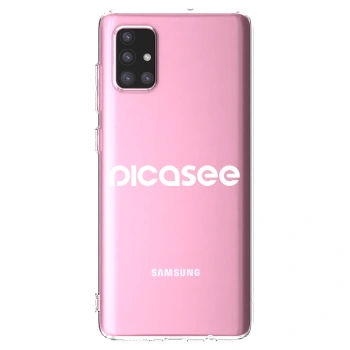 Picasee Samsung Galaxy A71 A715F Hülle - Transparentes Silikon - Picasee - new logo - white