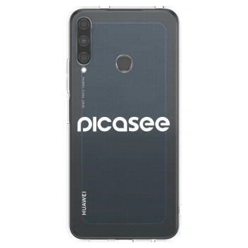 Picasee Huawei P40 Lite E Hülle - Transparentes Silikon - Picasee - new logo - white