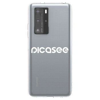 Picasee Huawei P40 Pro Hülle - Transparentes Silikon - Picasee - new logo - white