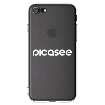 Picasee Apple iPhone SE 2020 Hülle - Transparentes Silikon - Picasee - new logo - white